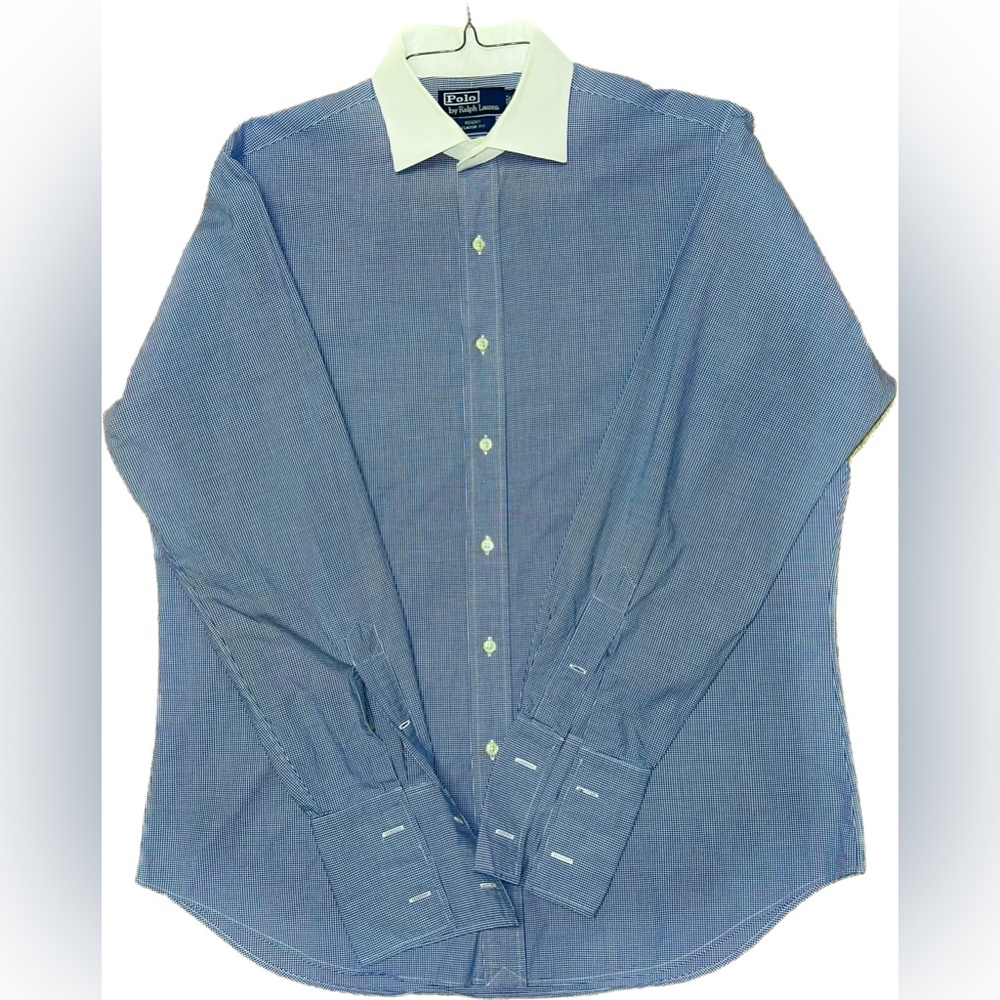 Polo Blue/White Small Checkered Button Down - Regent Classic Fit - Picture 2 of 11